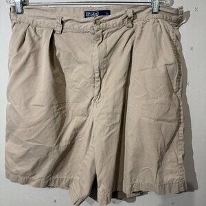 Polo Ralph Lauren Men’s Tyler Shorts 100% Cotton Khaki Tan Casual 36 Relaxed